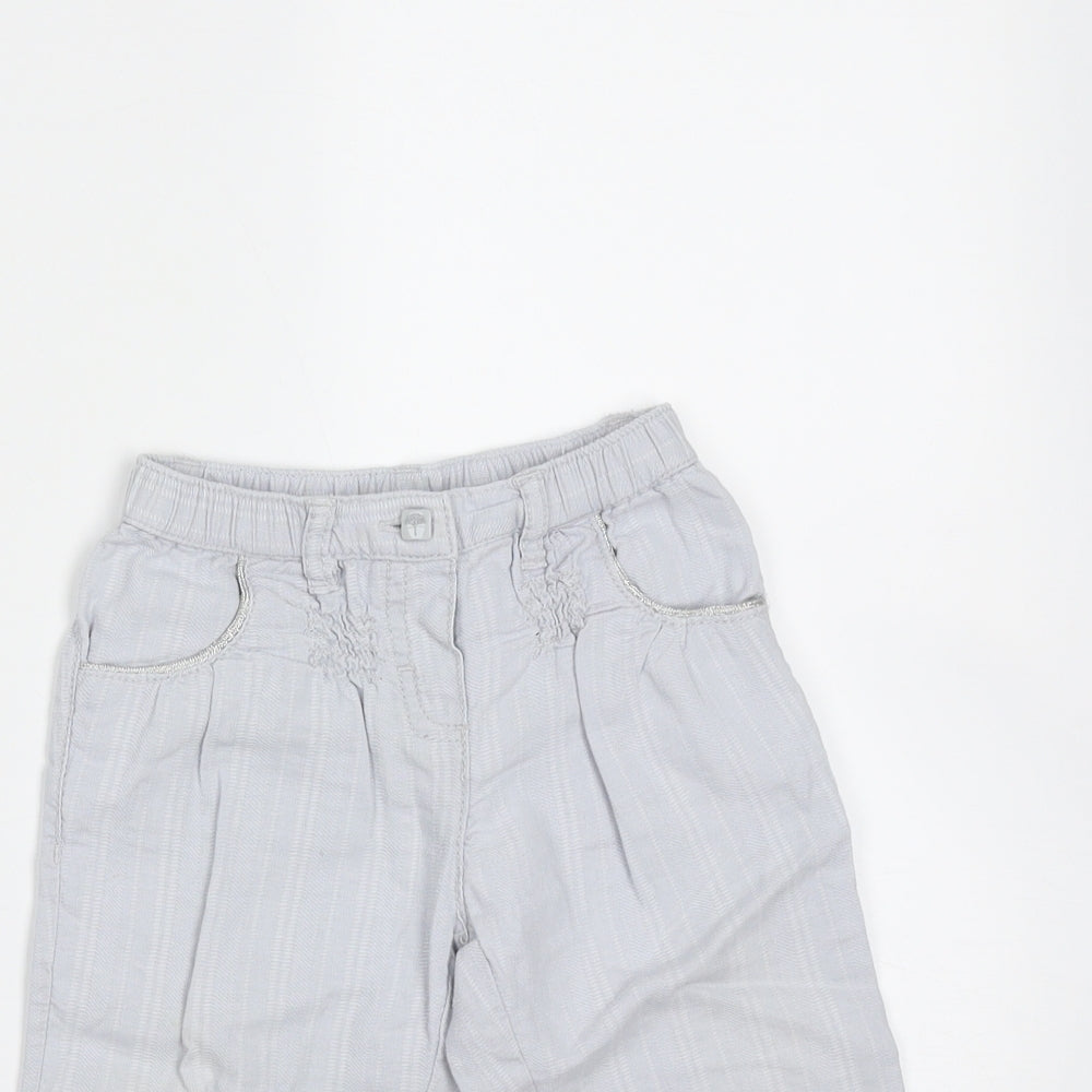 Obaibi Girls Blue Striped Cotton  Trousers Size 12 Months