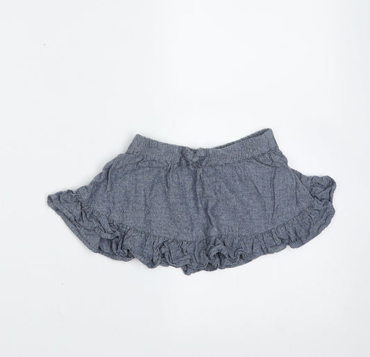Preworn Girls Blue  Cotton Skater Skirt Size 12 Months