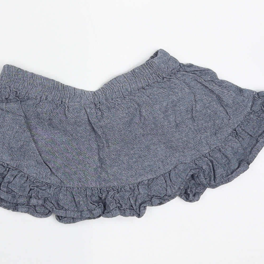 Preworn Girls Blue  Cotton Skater Skirt Size 12 Months