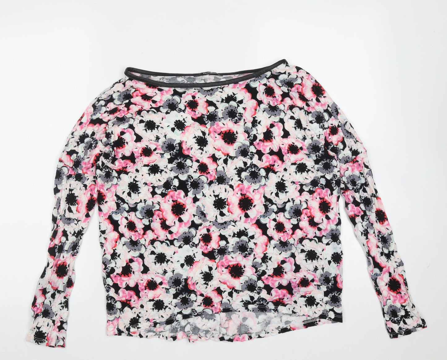 George Womens Multicoloured Floral Viscose Basic Blouse Size 8 Round Neck