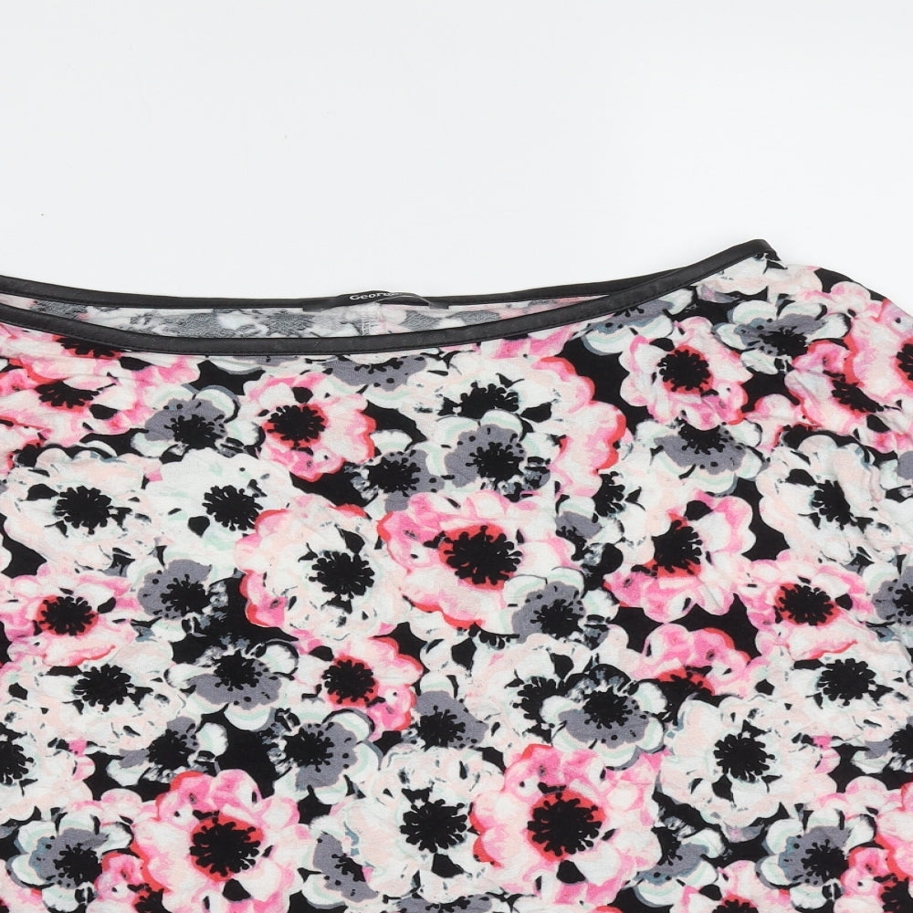 George Womens Multicoloured Floral Viscose Basic Blouse Size 8 Round Neck