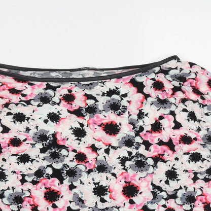 George Womens Multicoloured Floral Viscose Basic Blouse Size 8 Round Neck