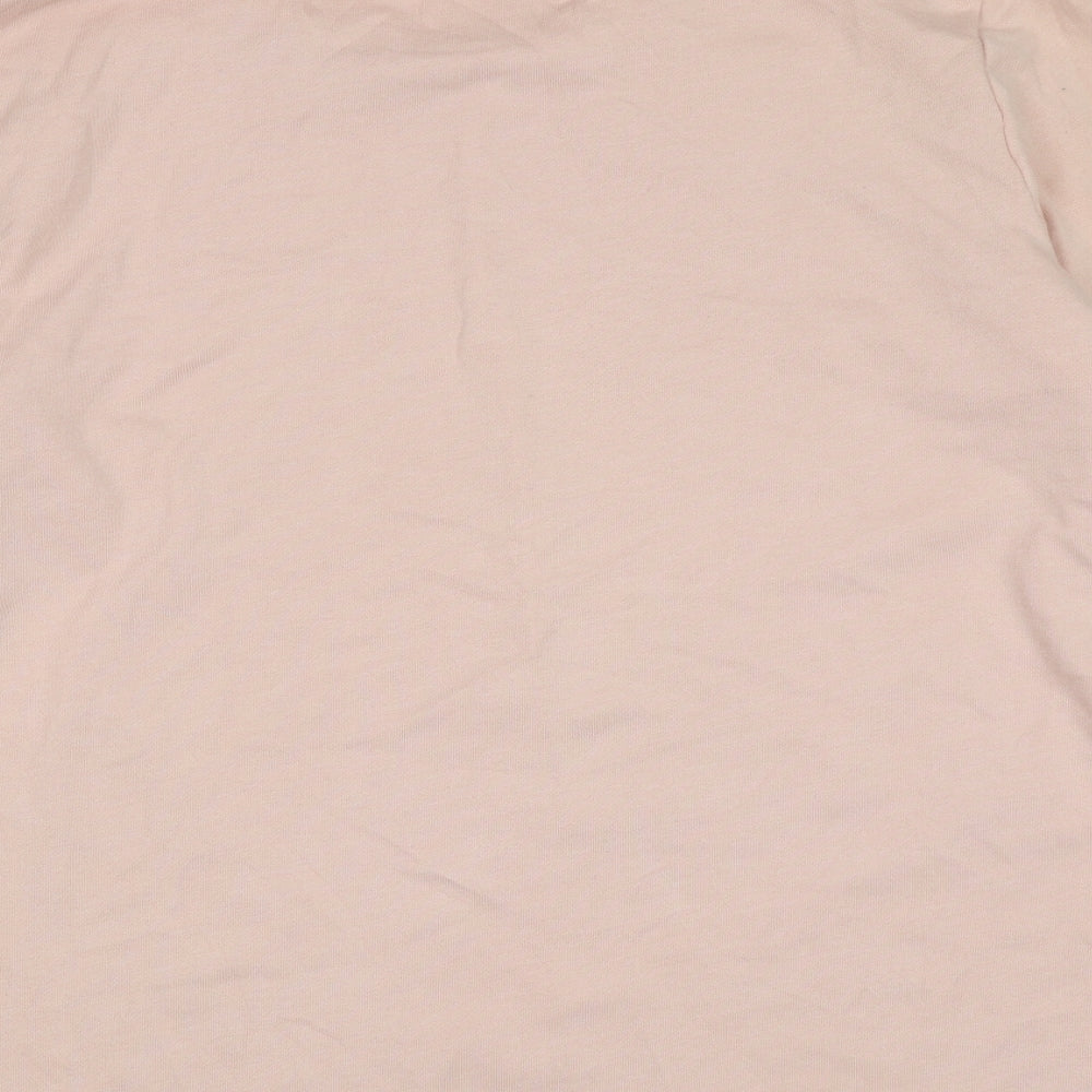 Brand and care label for Papaya women’s pink cotton pullover sweatshirt, size L, - star pattern