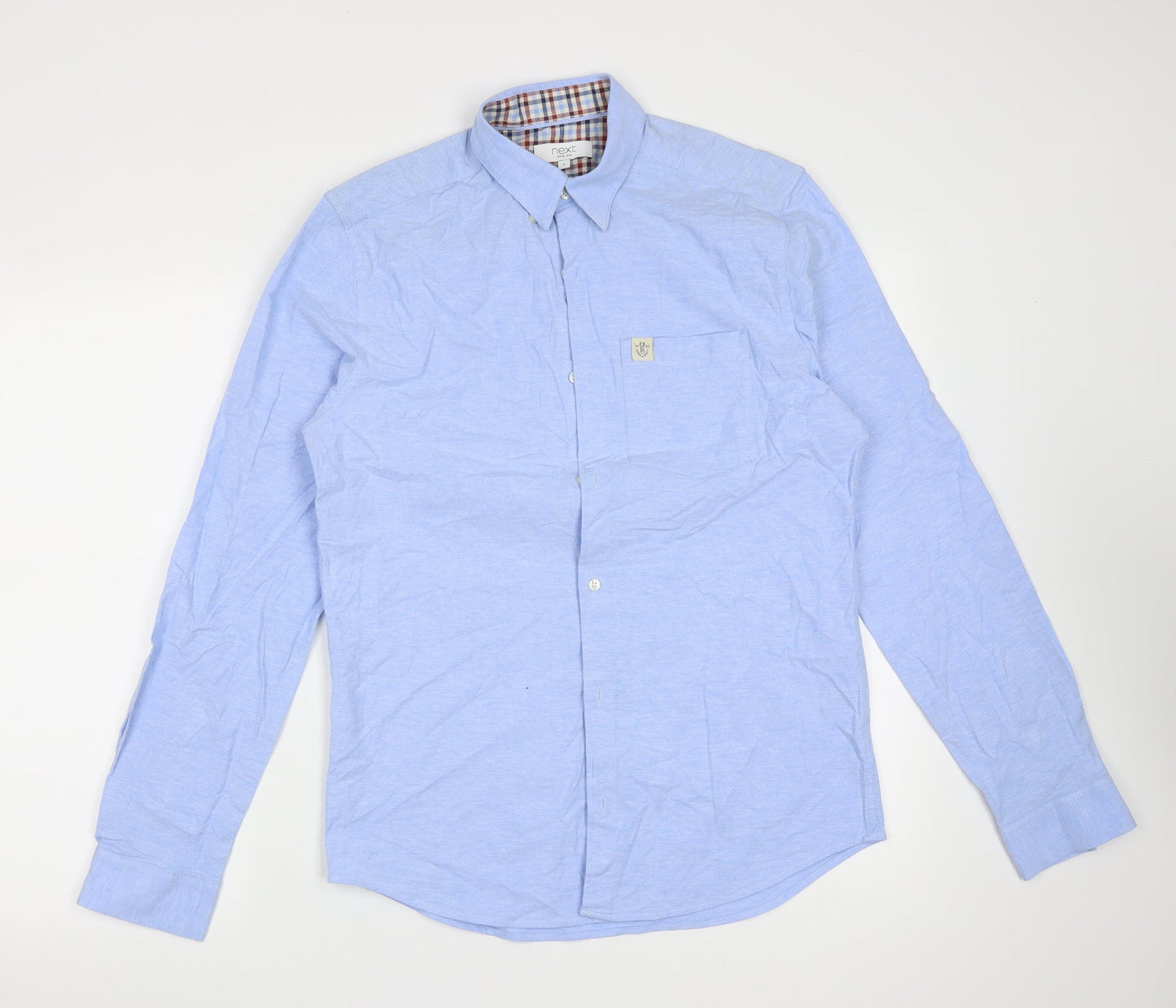 Mens UK Size S NEXT Blue  Button-Up Long Sleeve Casual Shirt