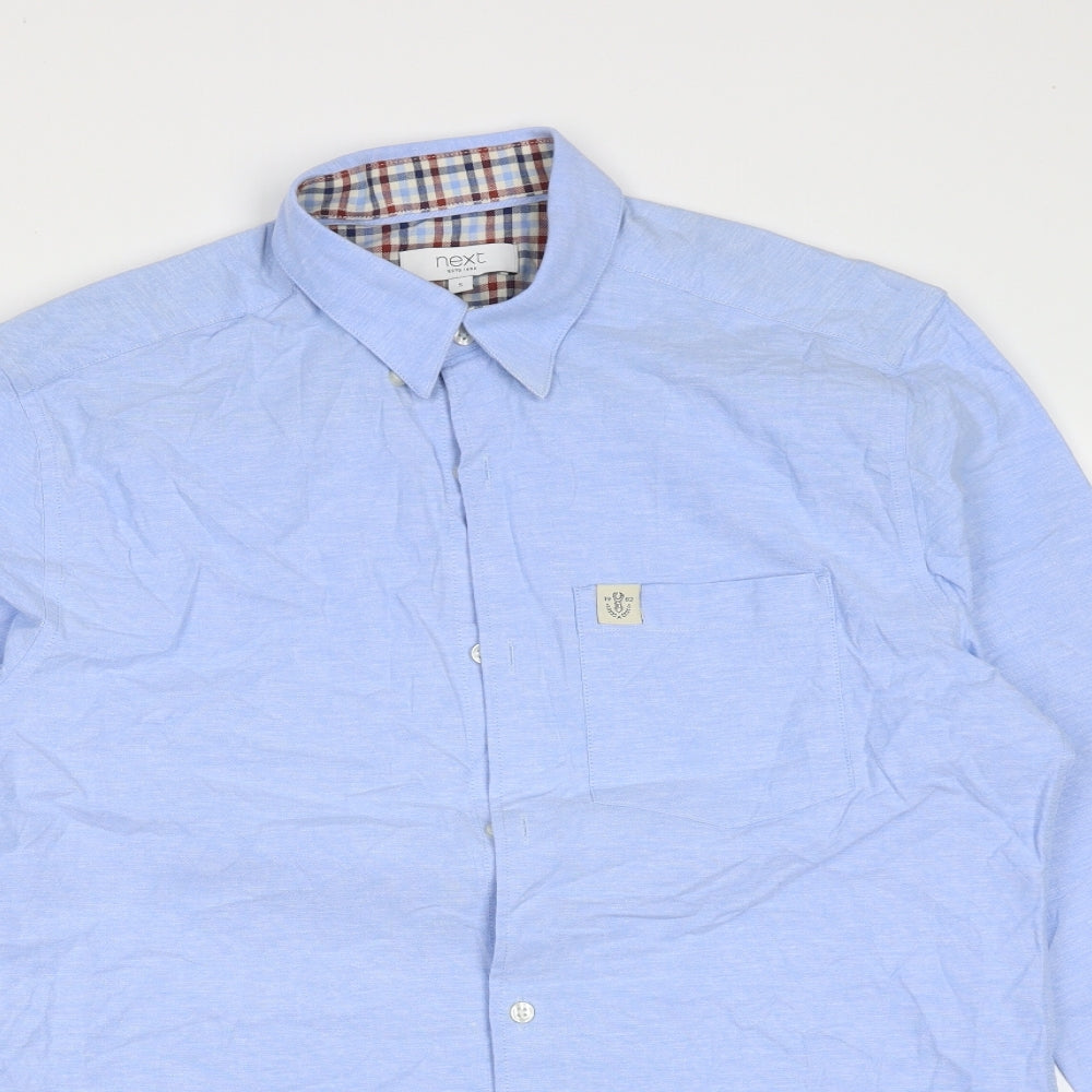 Mens UK Size S NEXT Blue  Button-Up Long Sleeve Casual Shirt