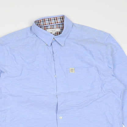 Mens UK Size S NEXT Blue  Button-Up Long Sleeve Casual Shirt
