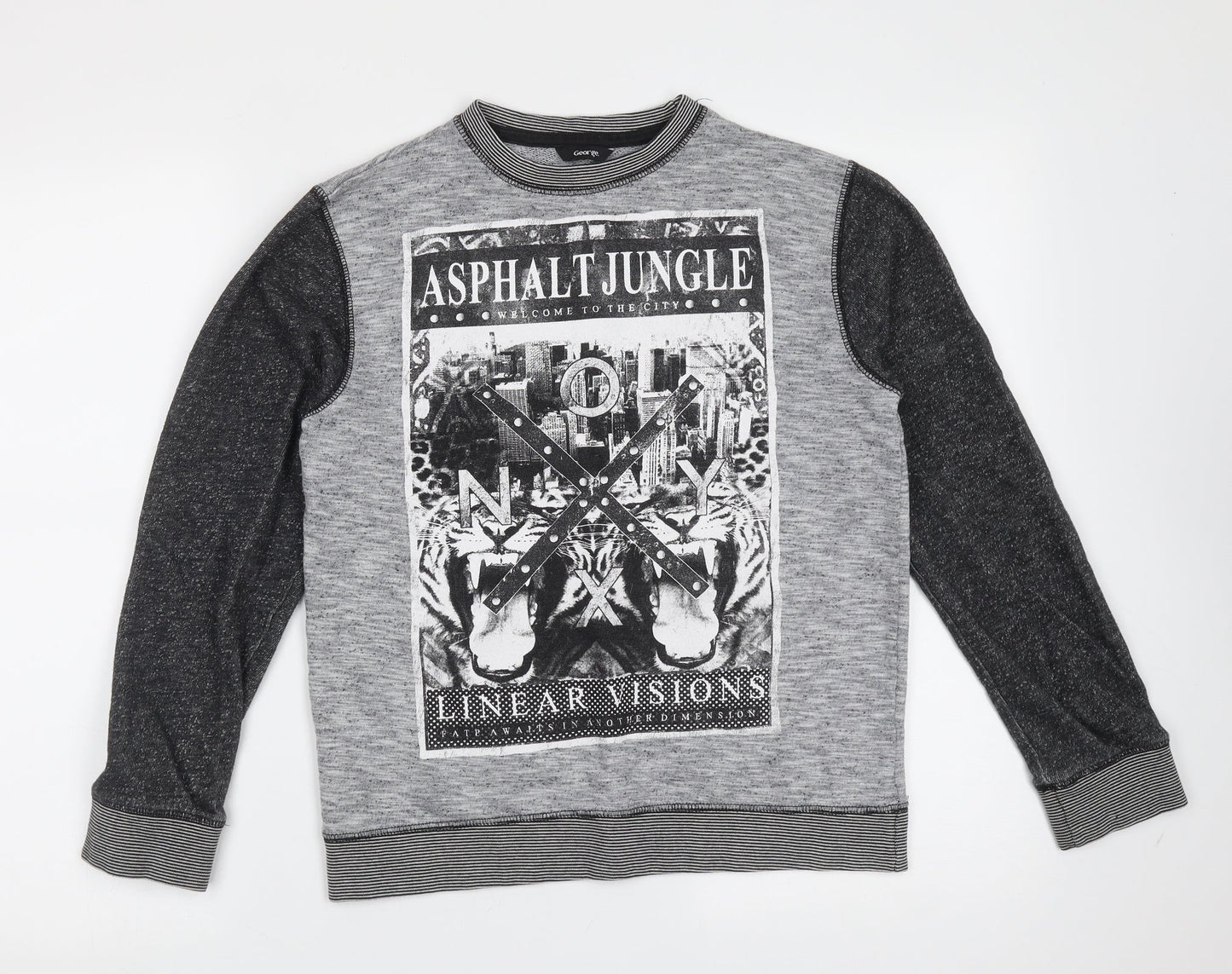 George Boys Grey  Cotton Pullover Sweatshirt Size 11-12 Years   - city