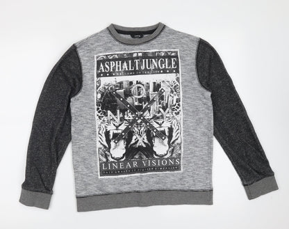 George Boys Grey  Cotton Pullover Sweatshirt Size 11-12 Years   - city