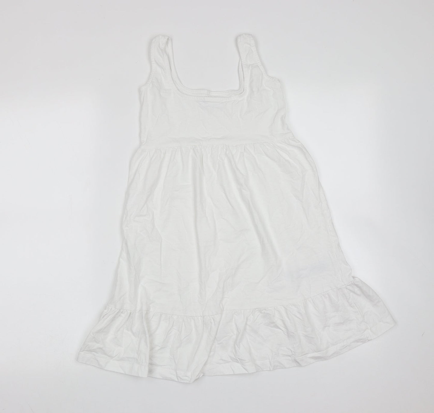 MNG Womens White  Cotton Trapeze & Swing  Size 2XS  Round Neck