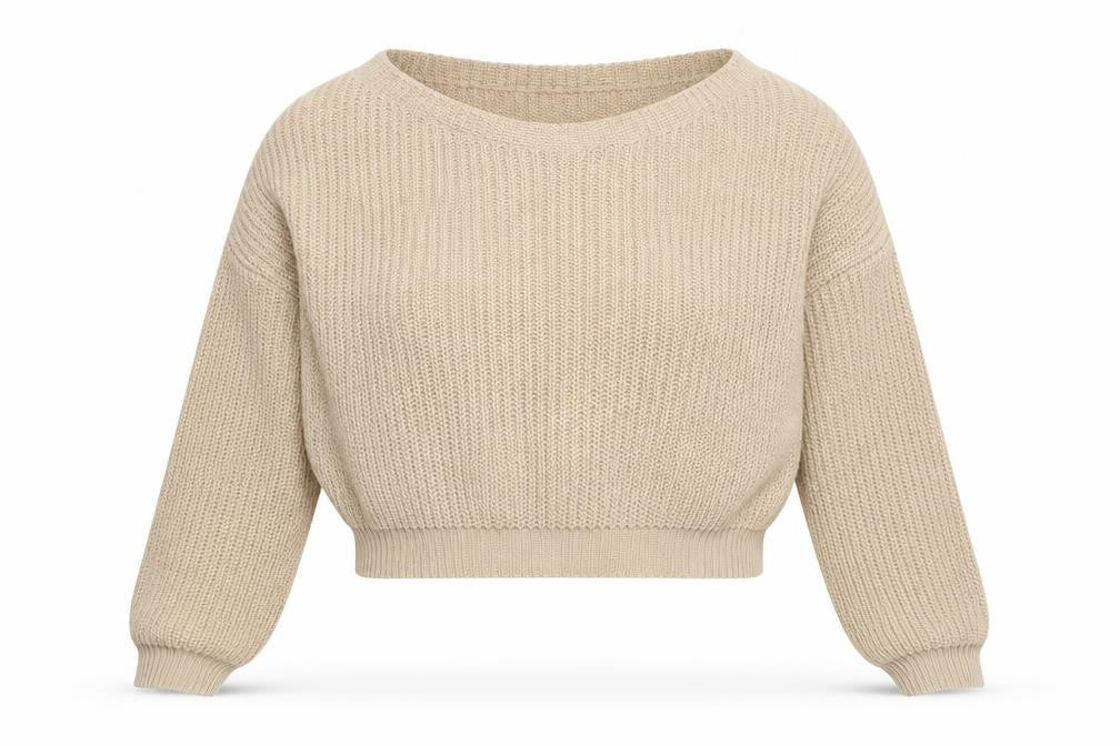Missguided Womens Beige Round Neck  Acrylic Pullover Jumper Size M