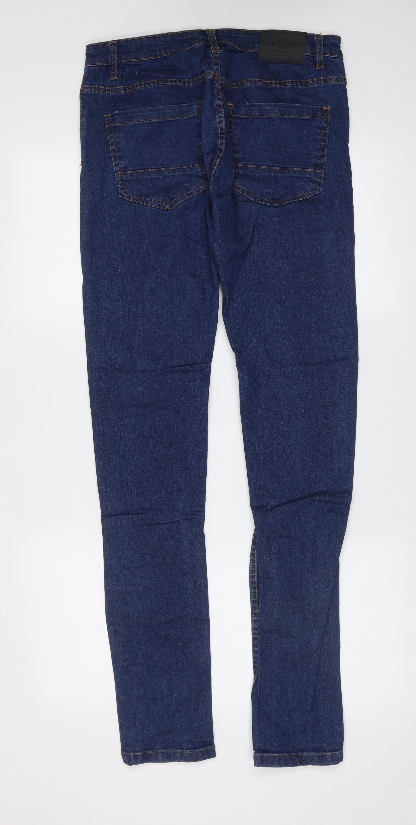 Mens UK Size 32 in Soul Star Extra-Slim Fit Skinny Blue Jeans