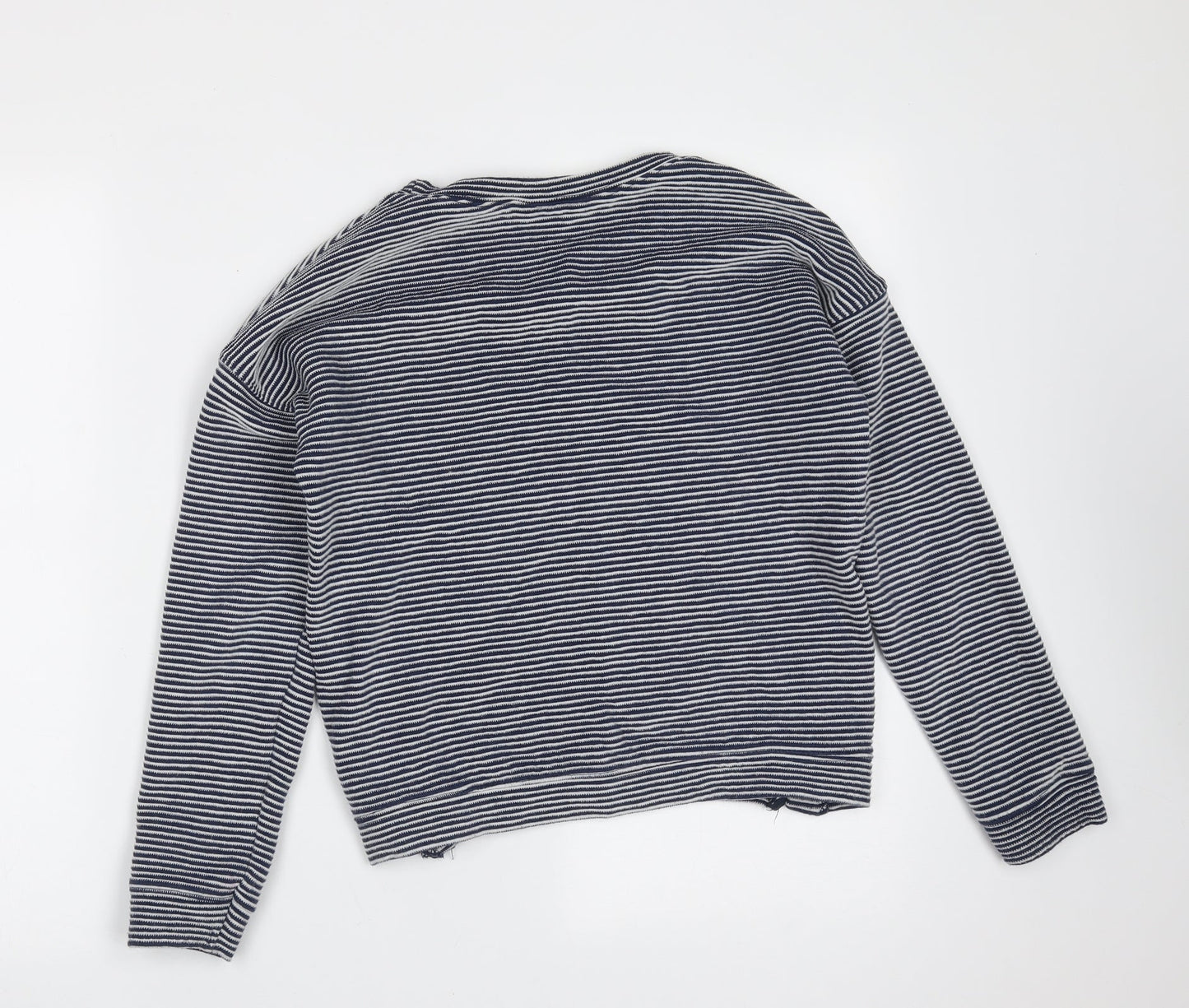 New Look Girls Blue Striped Cotton Pullover Sweatshirt Size 12-13 Years