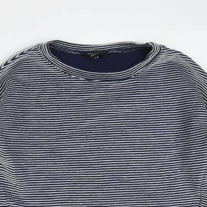 New Look Girls Blue Striped Cotton Pullover Sweatshirt Size 12-13 Years