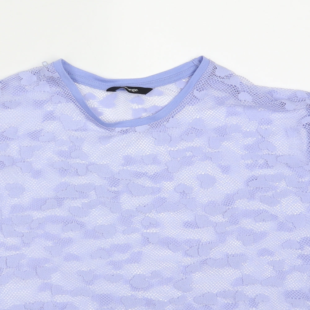 George Girls Purple  Polyester Basic Blouse Size 10-11 Years Round Neck  - heart pattern