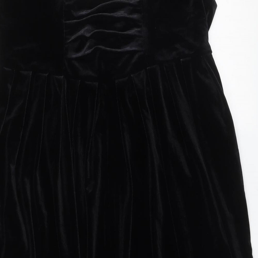 H&M Womens Black  Polyester Mini  Size M  V-Neck