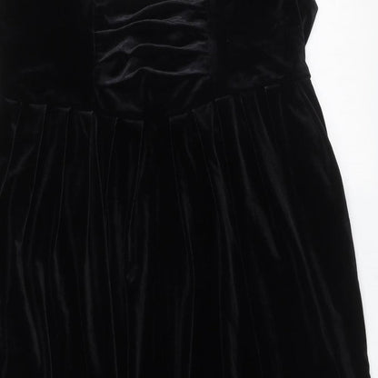 H&M Womens Black  Polyester Mini  Size M  V-Neck
