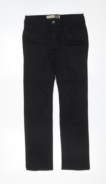 South Womens Black  Cotton Straight Jeans Size 8 L29 in Regular Zip