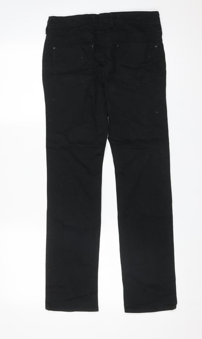 South Womens Black  Cotton Straight Jeans Size 8 L29 in Regular Zip