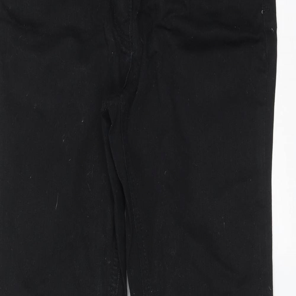 South Womens Black  Cotton Straight Jeans Size 8 L29 in Regular Zip