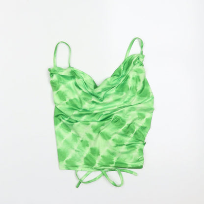 SheIn Womens Green  Polyester Basic Blouse Size L Scoop Neck