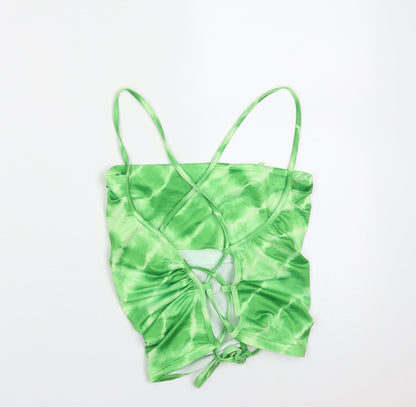 SheIn Womens Green  Polyester Basic Blouse Size L Scoop Neck