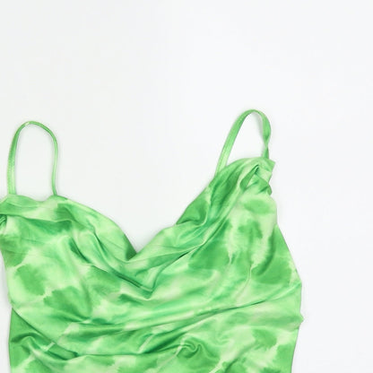 SheIn Womens Green  Polyester Basic Blouse Size L Scoop Neck