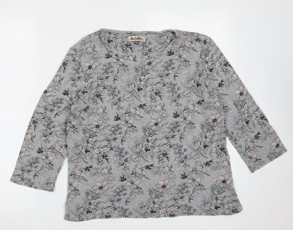 Womens UK Size 14 arista Grey Basic T-Shirt