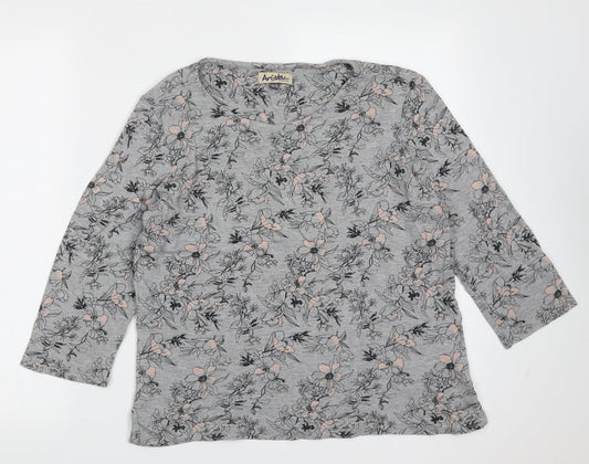 Womens UK Size 14 arista Grey Basic T-Shirt