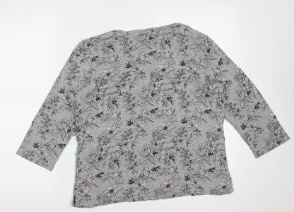Womens UK Size 14 arista Grey Basic T-Shirt