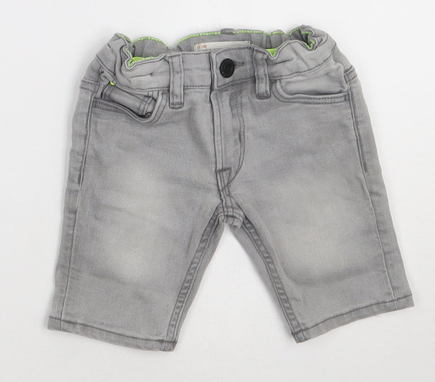 Matalan Boys Grey  Cotton Bermuda Shorts Size 4 Years  Regular Buckle
