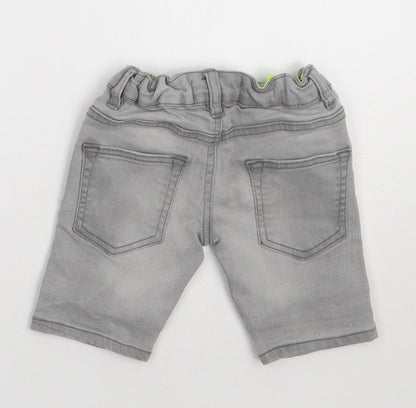 Matalan Boys Grey  Cotton Bermuda Shorts Size 4 Years  Regular Buckle