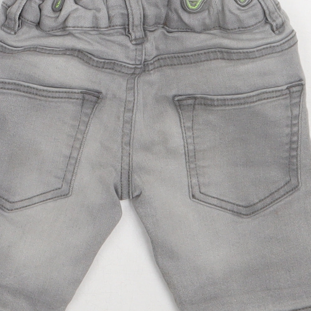 Matalan Boys Grey  Cotton Bermuda Shorts Size 4 Years  Regular Buckle