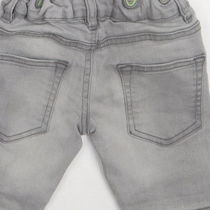 Matalan Boys Grey  Cotton Bermuda Shorts Size 4 Years  Regular Buckle