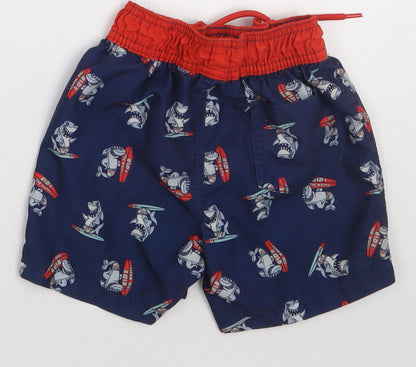 Primark Boys Blue Geometric Polyester Sweat Shorts Size 2-3 Years  Regular Tie - Ride the Waves