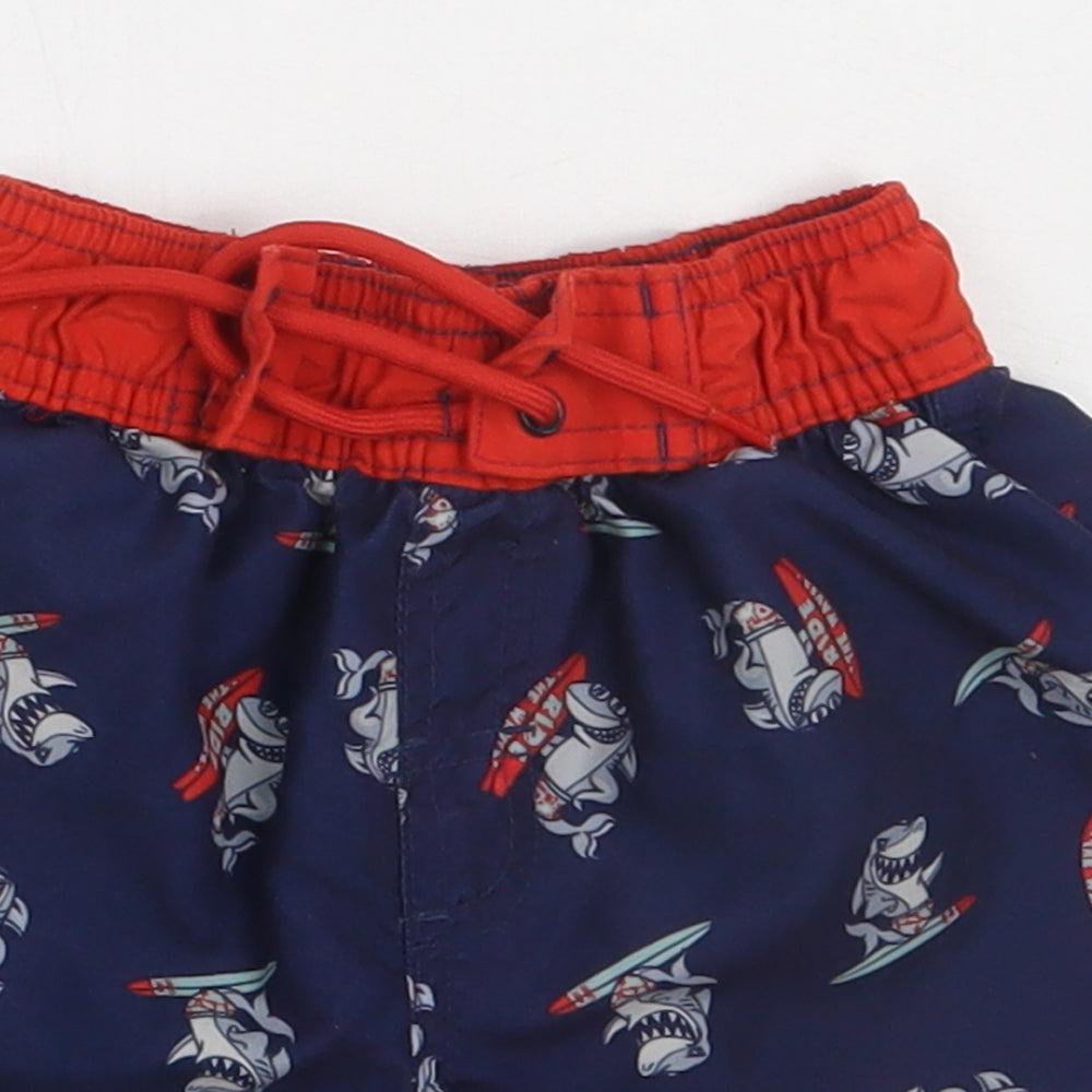 Primark Boys Blue Geometric Polyester Sweat Shorts Size 2-3 Years  Regular Tie - Ride the Waves