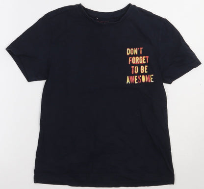 NEXT Boys Blue  Cotton Basic T-Shirt Size 10 Years Crew Neck Pullover - dont forget to be awesome