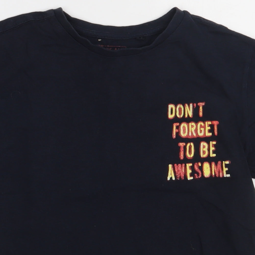 NEXT Boys Blue  Cotton Basic T-Shirt Size 10 Years Crew Neck Pullover - dont forget to be awesome
