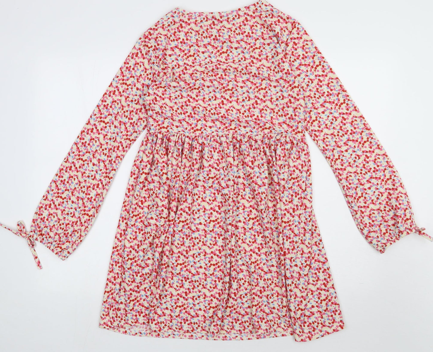 Wednesday Girl Womens Red Floral Polyester A-Line  Size 2XS  Crew Neck Pullover