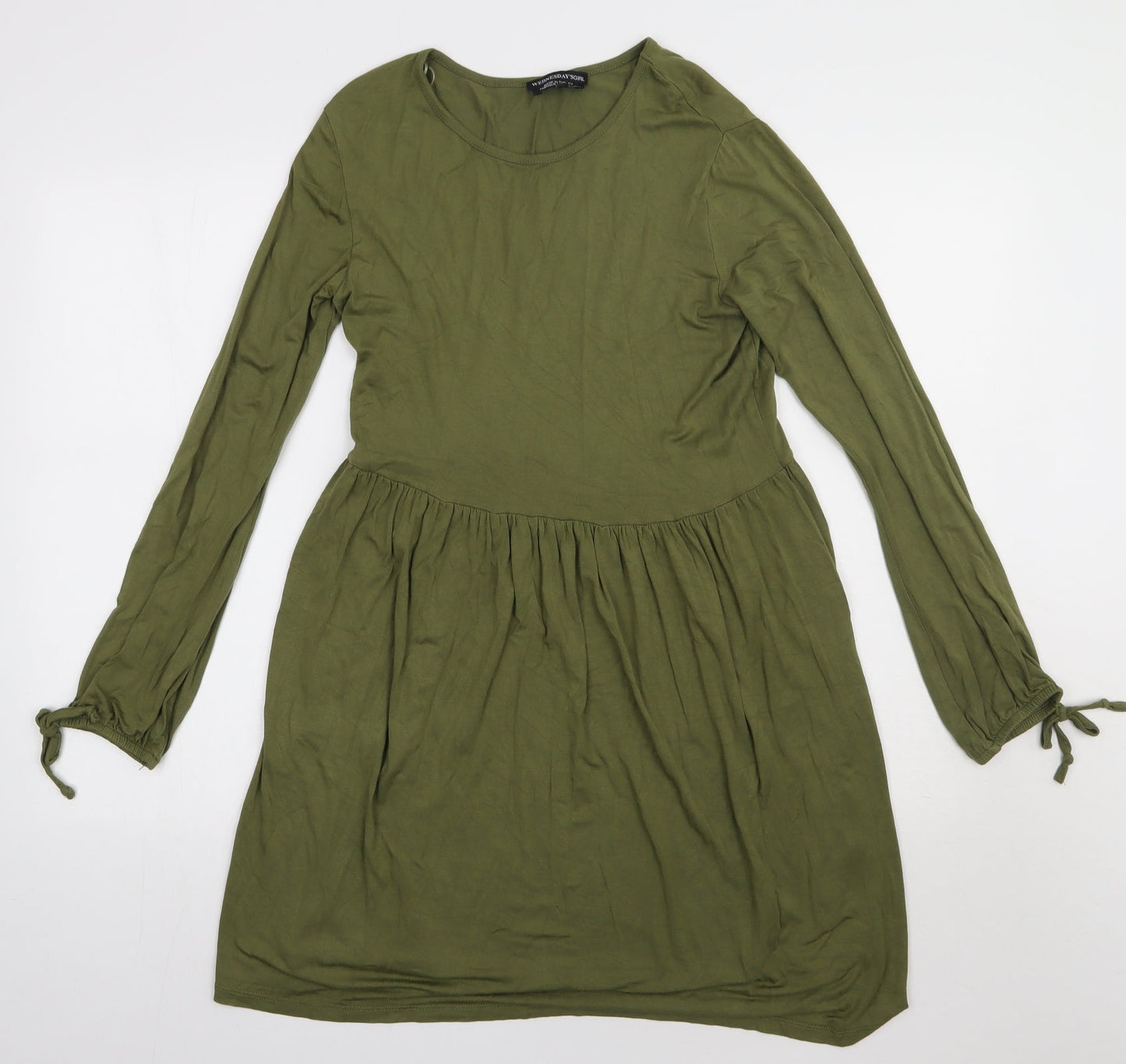 Wednesday Girl Womens Green  Viscose A-Line  Size XS  Crew Neck Pullover