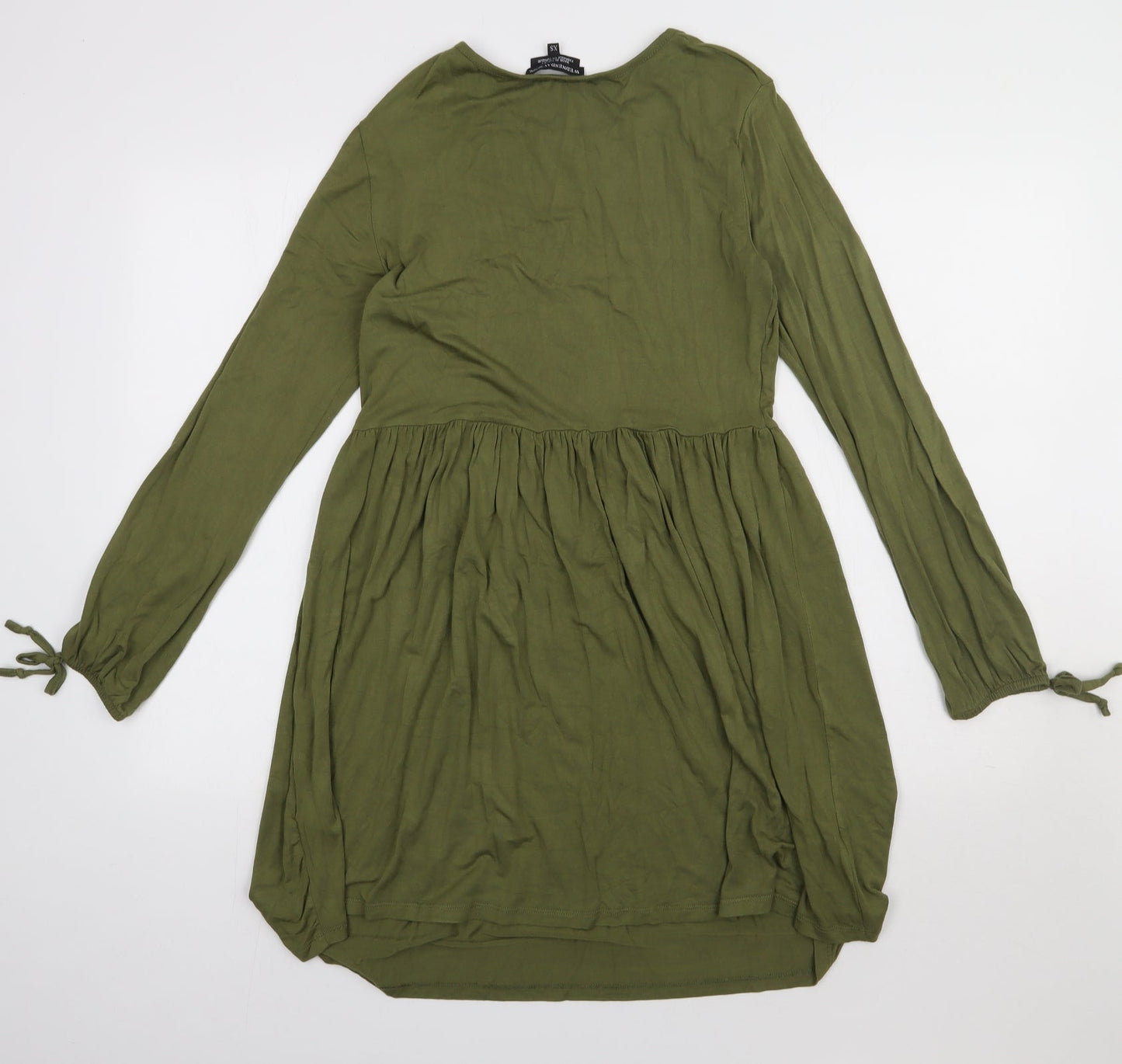 Wednesday Girl Womens Green  Viscose A-Line  Size XS  Crew Neck Pullover
