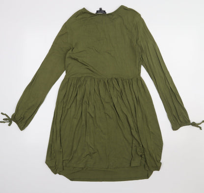 Wednesday Girl Womens Green  Viscose A-Line  Size XS  Crew Neck Pullover