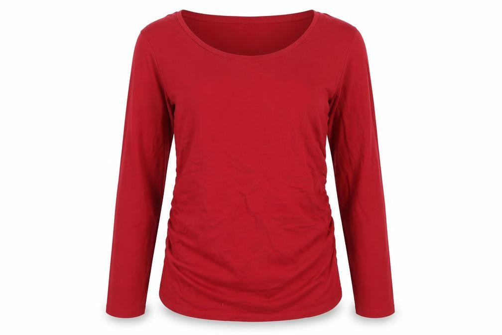 Front view of Up2Fashion women’s red cotton pullover sweatshirt, size L, pullover