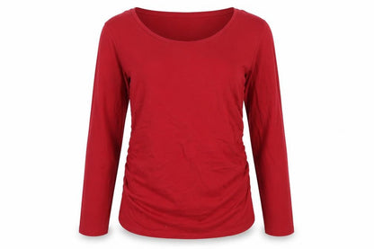 Front view of Up2Fashion women’s red cotton pullover sweatshirt, size L, pullover
