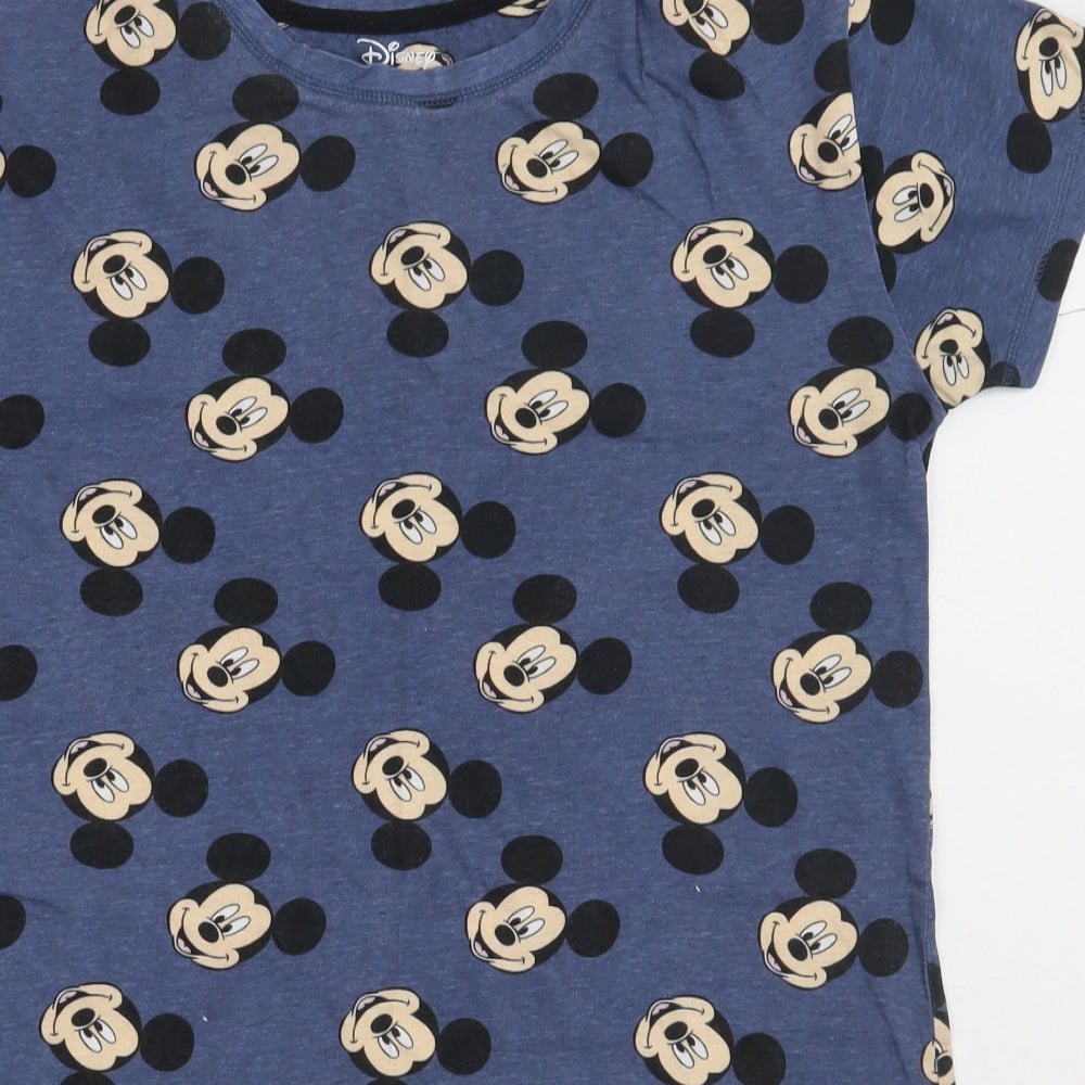 Primark Womens Blue Geometric Cotton  Dress Size 6   - Micky Mouse
