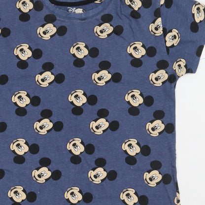 Primark Womens Blue Geometric Cotton  Dress Size 6   - Micky Mouse