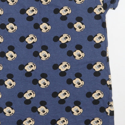 Primark Womens Blue Geometric Cotton  Dress Size 6   - Micky Mouse