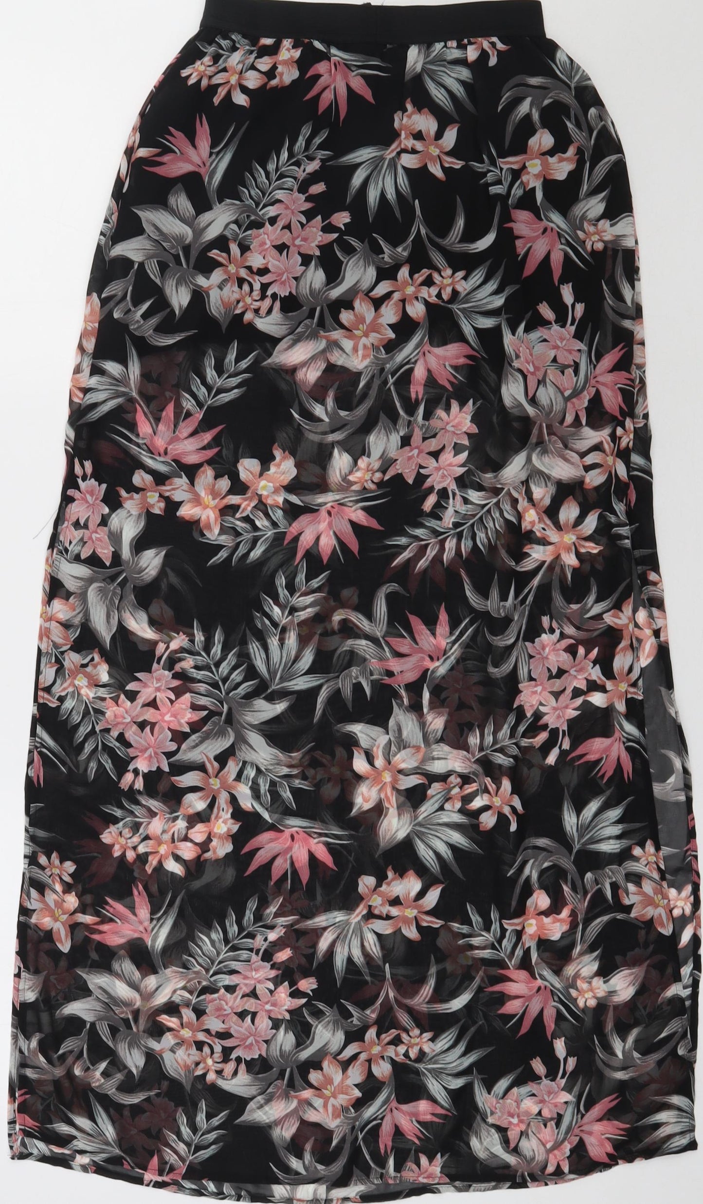 h7m Womens Pink Floral Polyester A-Line Skirt Size 4
