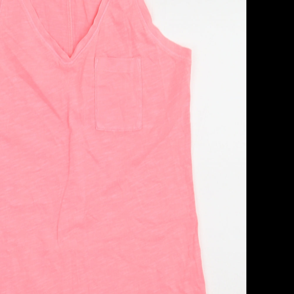 NEXT Womens Pink  Cotton A-Line  Size 10  V-Neck Pullover