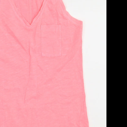 NEXT Womens Pink  Cotton A-Line  Size 10  V-Neck Pullover