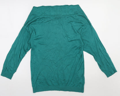 Warehouse Womens Green  Viscose Pullover Sweatshirt Size 10  Pullover